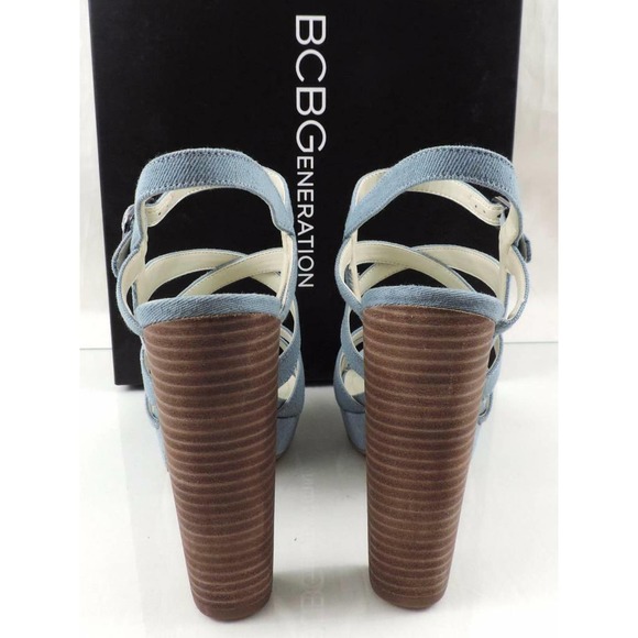 BCBGenerationn Morgan Strappy Platform Sandals Heels Blue Size 10 - Picture 7 of 10
